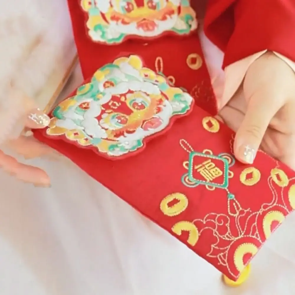 Chinese Style Red Envelopes Traditional Zodiac Snake Blessing Red Packets Hanging Best Wishes Lucky Money Pocket Spring Festival