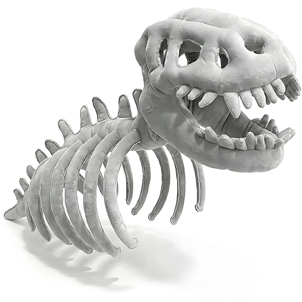 Disfraz de Esqueleto de Dinosaurio para Usar, Esqueleto de Dinosaurio de Peluche Divertido, Cómoda Máscara de Cráneo de Dinosaurio 3D de Peluche, Disfraz para Niños y Adultos