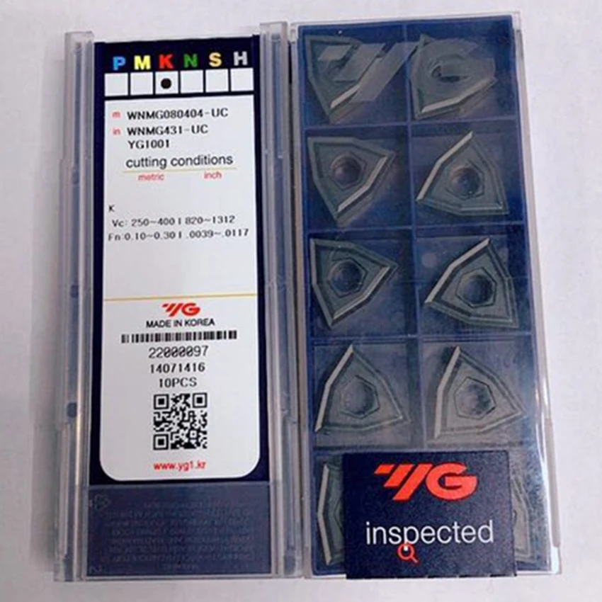 Cnc Transformando Carboneto Insere Wnmg080404-uc Yg1001 Wnmg080408-uc Yg1001 Wnmg080412-uc Yg1001 Caixa Original 10 Pcs