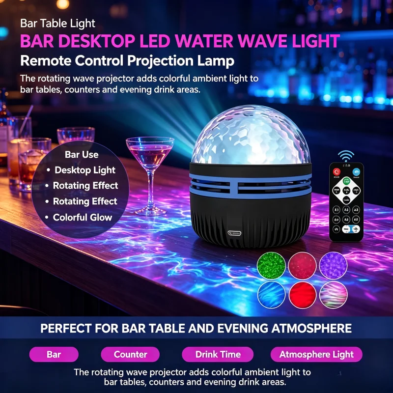Rotating Water Wave Light LED - Baby Nursery Water ulasan dan harga