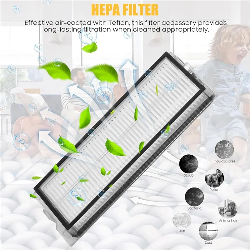 

ABJO-For Roborock Qrevo S/Qrevo Pro/Qrevo Maxv Robot Vacuum Cleaner Main Side Brushes Hepa Filters Mop Cloth Dust Bags