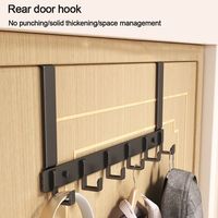Hooks Over The Door 6 Hooks Clothes Coat Hat Towel Hanger Home Bathroom Organizer Rack Kitchen Accessories Holder