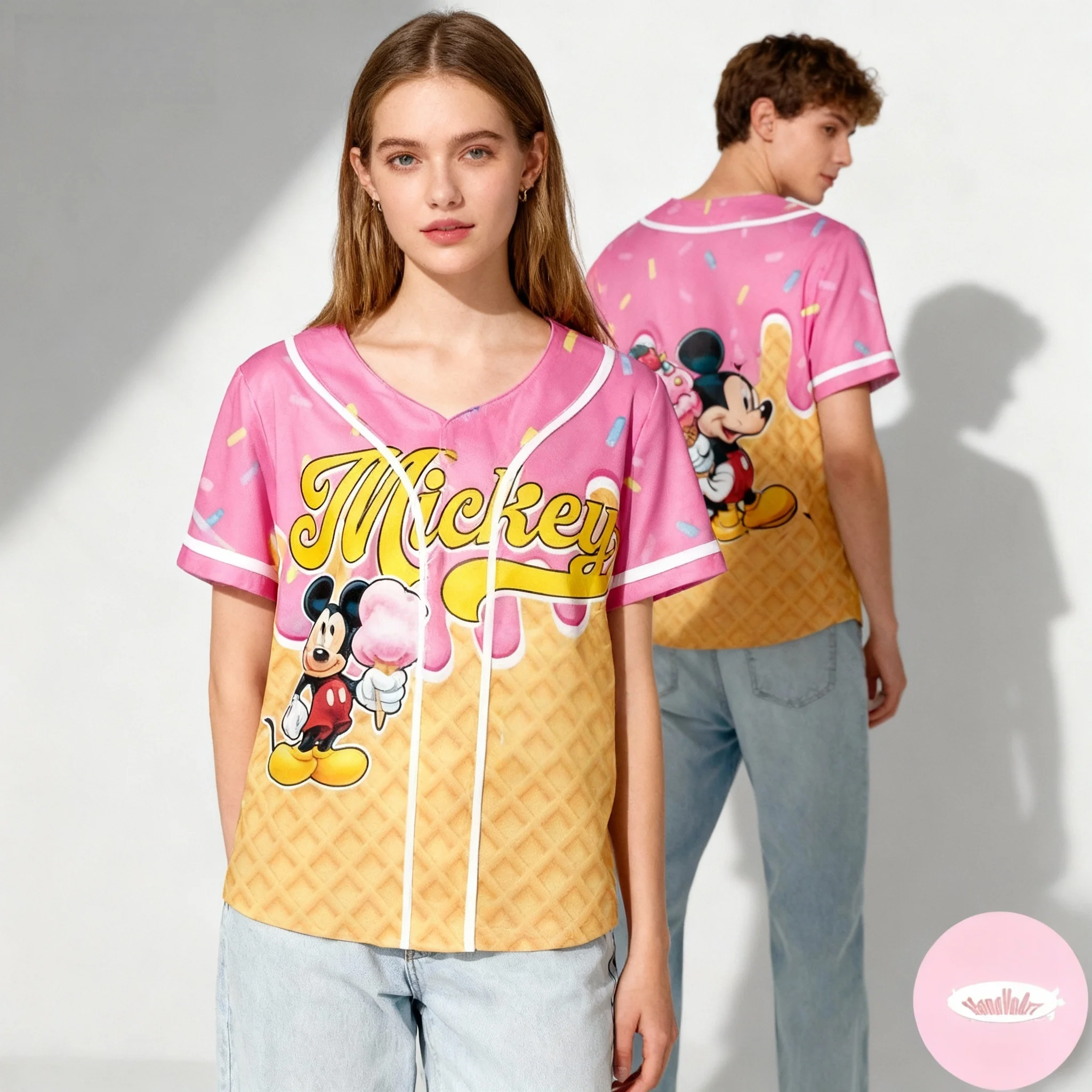 Disney Movie Series Woody Daisy Theme Jersey Sweet and Cool Street Summer T-shirt Oversized Girls Adult Hot Selling Item