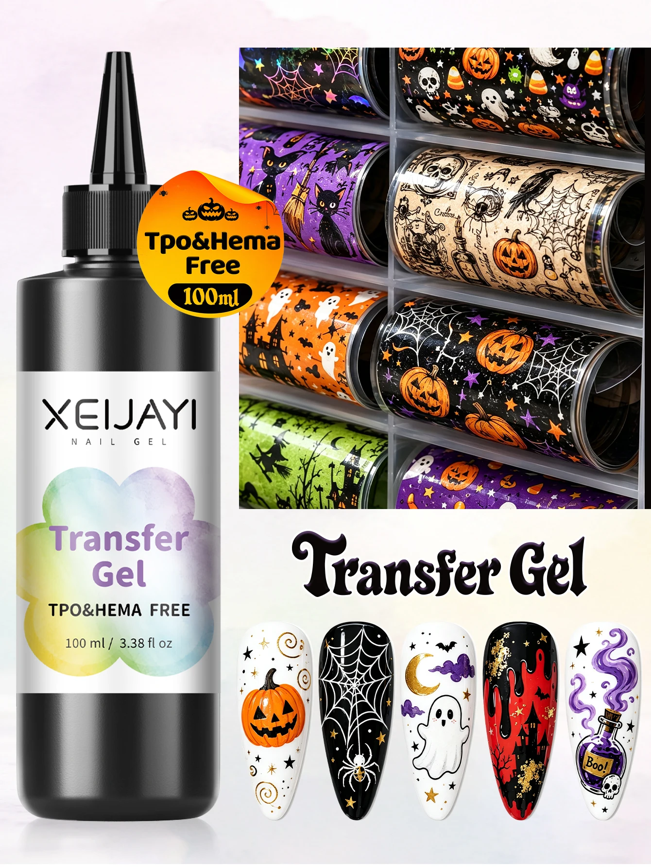 1Pc 100Ml Transfer Gel Base Coat Shine Finish and Soak Off LED Nail Lamp Perfect Nail Art Design