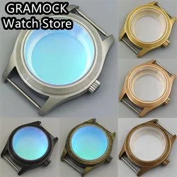 GRAMOCK 39mm Pilot Watch Case Blue Green AR Sapphire Glass Fit NH34 NH35 NH36 Miyota9015 ETA2824 PT5000 Movement Waterproof