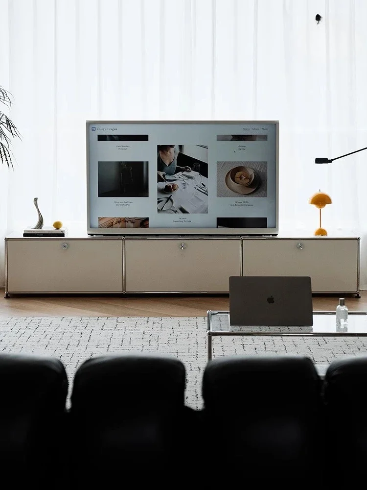 

Medieval Mod ular TV Cabinet Household Living Room Bau haus Floor Stainless Steel Storage L ocker