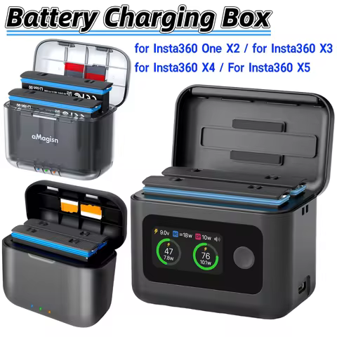 Fast Charging Case Dual-Slot Battery Charging Storage Box for Insta360 One X2/for Insta360 X3/for Insta360 X4/For Insta360 X5