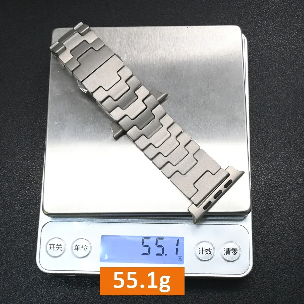 Titanium Band for Apple Watch 49mm 46mm 45mm 44mm Grand H Metal Strap for Series 10 9 8 7 6 5 4 SE Ultra Watchband Bracelet