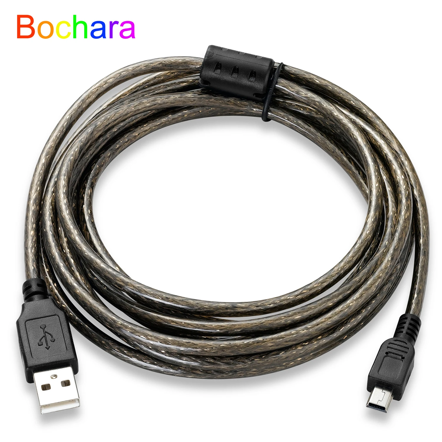 Bochara Mini 5Pin USB 2.0 typ męski do Mini 5Pin kabel męski 24 + 28AWG folia 1.5m 1.8 3m 5m 10m