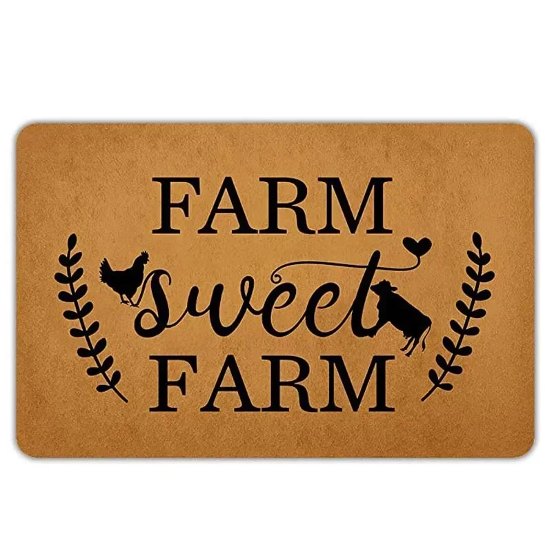 Door Mat Farm Sweet Farm Doormat Welcome Mat for Front Door Mat Outdoor Cute Fall Doormat Fall Decor Funny Indoor Door M