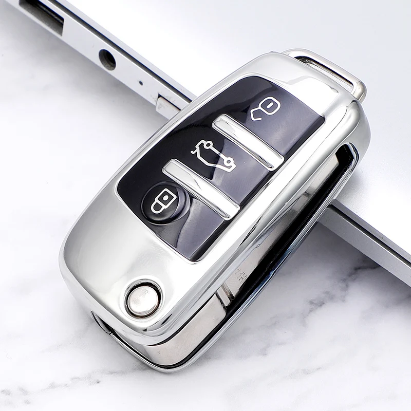 لأودي A1 A3 A4 A5 A6 C5 C6 Q7 بولي TPU سيارة للطي مفتاح غطاء حقيبة شل حامل المفاتيح مفتاح حامي الملحقات #2