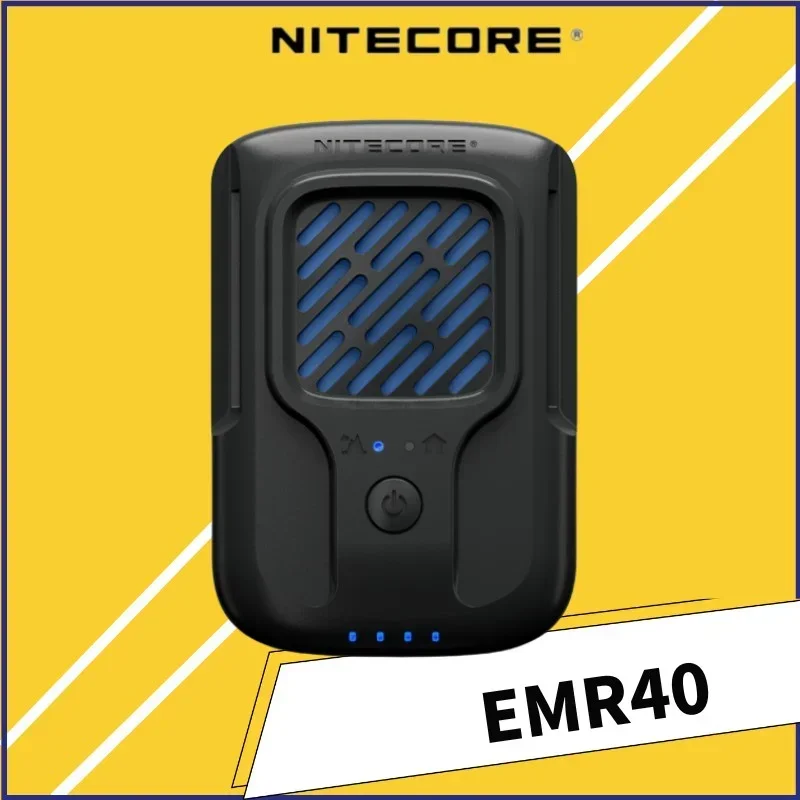 Nitecore-EMR40 Mosquito Repeller, USB-C Bateria Recarregável Embutida, PowerBank Max Runtime 10 Horas, 7800mAh