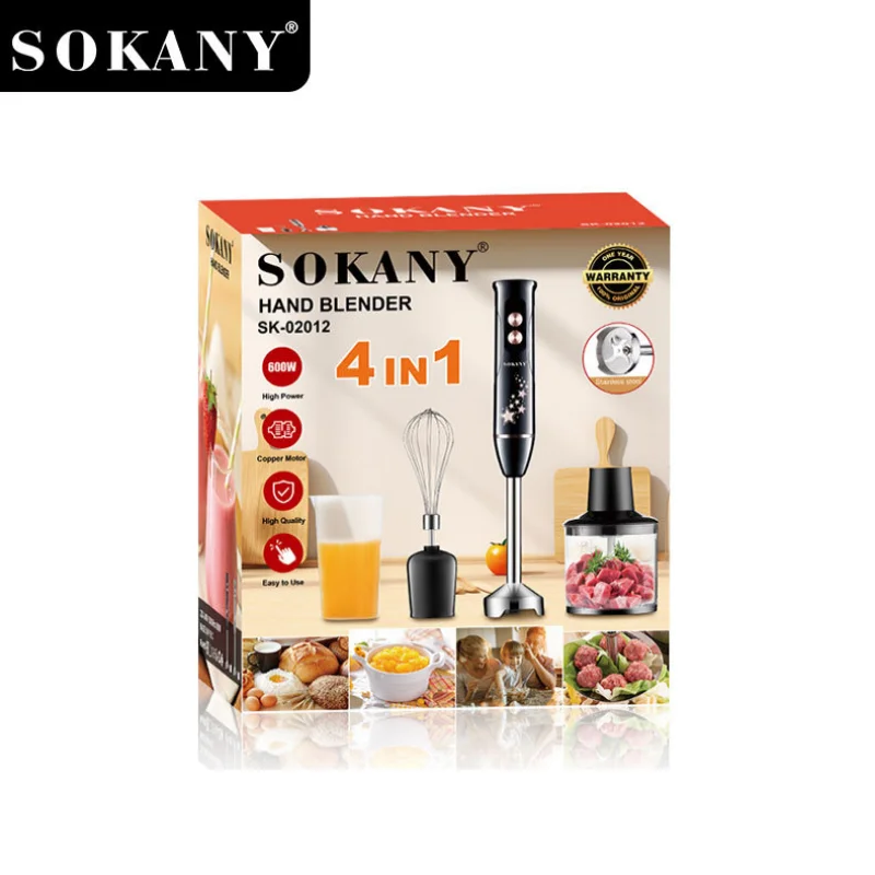 

SOKANY02012 Cooking Stick Household 4in1 Cooking Machine Grind Meat, Egg, Juice HAND BLENDER