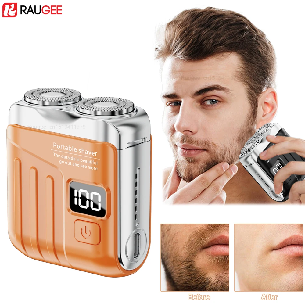 

Электробритва, профессиональная бритва, портативная мини-бритва с двумя лезвиями, цифровой дисплей, USB перезаряжаемый триммер для бороды для мужчин