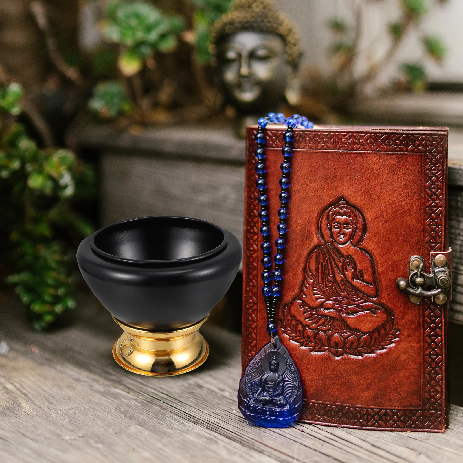 

Buddha Sound Bowl Ornaments Yoga Gifts Singing Accessories Black Child