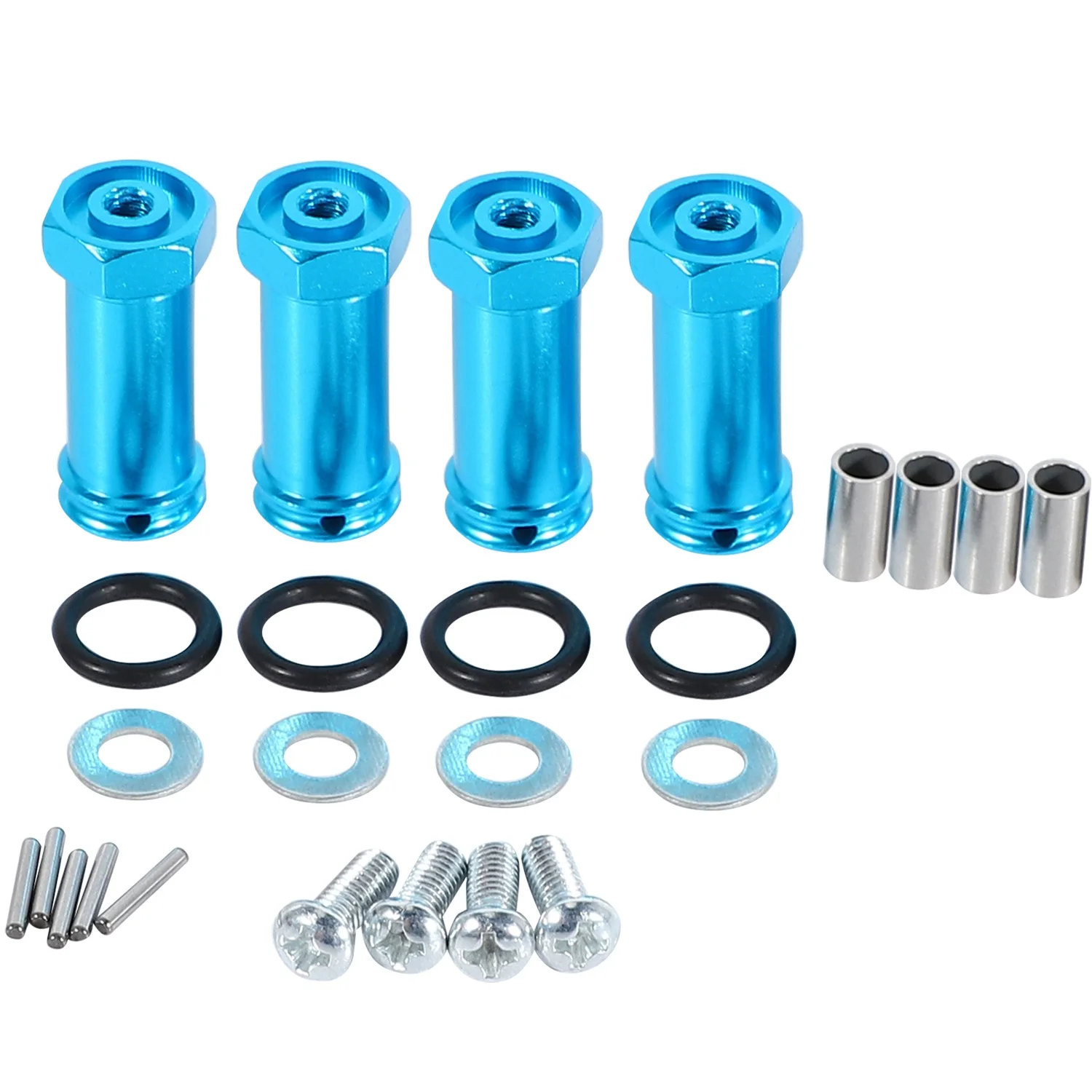 Aluminum 12Mm Hex Hub 24Mm Extension Adapter Wheel Spacer Widener for 1/18 A959 Upgrade Parts Fit A949 A969 A979 RC Car,Blue