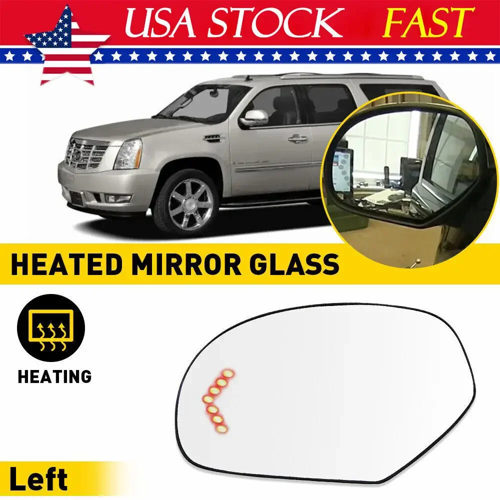 

Mirror Glass & Base for 2007-2014 Cadillac GMC Chevrolet Tahoe GM SUV Pickup Driver Side Power Heated Signal GM1324138 15874992