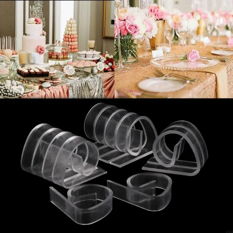 K3KD 12pcs Пластиковая прозрачная скатерть столовая крышка зажигания держатель зажимной вечеринка для пикника дома