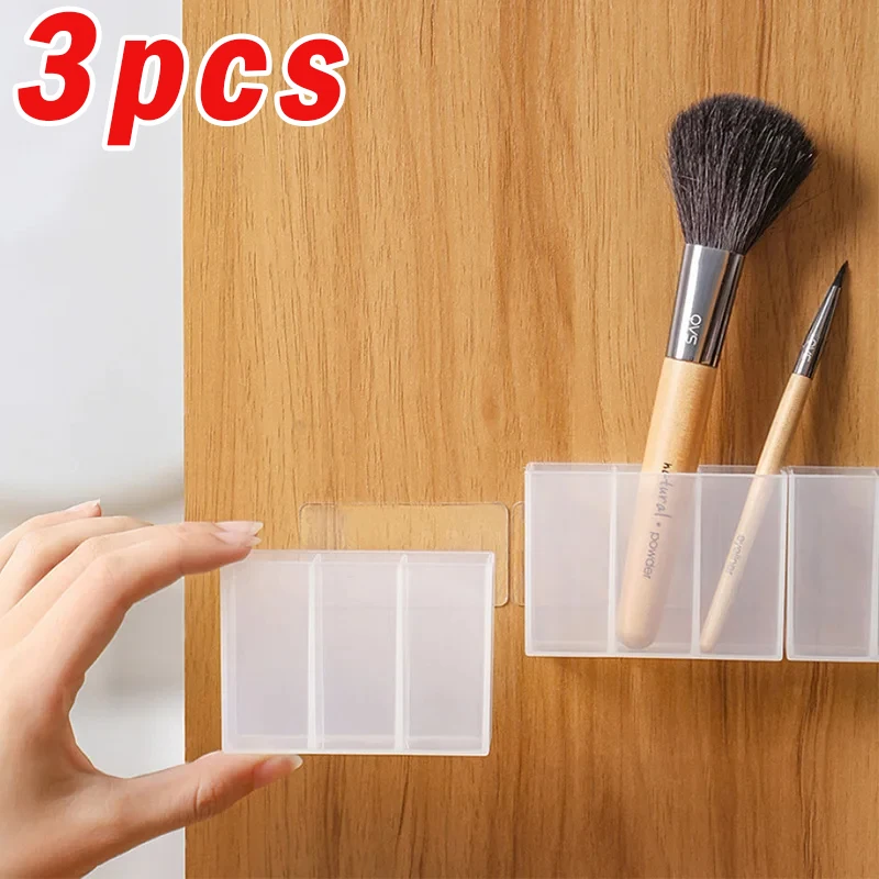 3/6 stücke Wand-Montiert Mini Lagerung Box Klar Kunststoff Lippenstift Augenbraue Bleistift Make-Up Pinsel Halter Make-Up Organizer kommode Lagerung