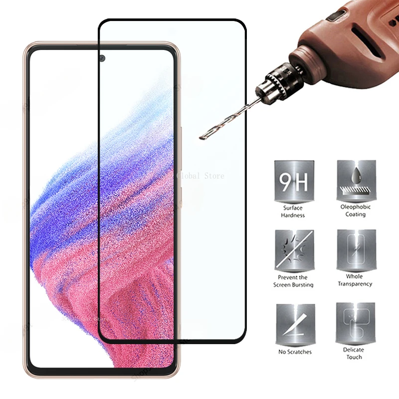 3Pcs 9D Full Cover Glass For Samsung Galaxy M14 M54 M62 M13 M33 M32 M53 M23 M31S Glass Screen Protectors For Samsung F62 M21 M51