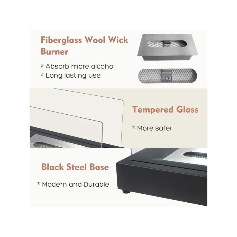 مدفأة محمولة من الإيثانول الحيوي بدون دخاني - حفرة نار مدمجة للاستخدام الداخلي والخارجي