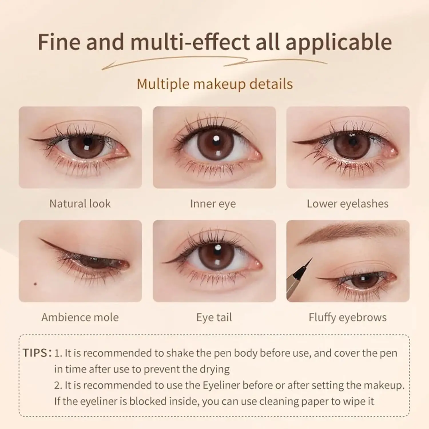 Judydoll Liquid Eyeliner, Ultra Fine Liquid Eyeliner Waterproof with Smooth Strong Fibres, Smudge-proof, Longwearing, Smooth view 5