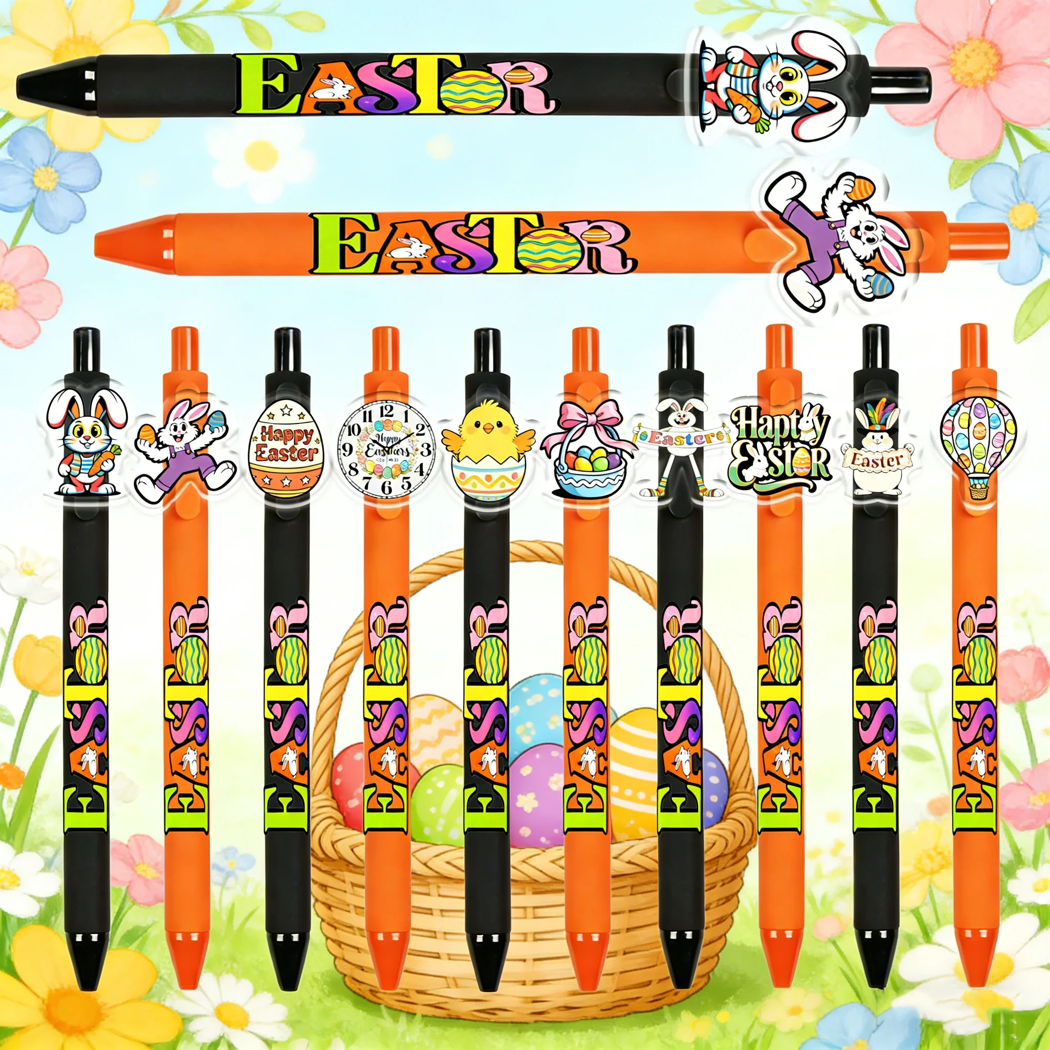 

12/18 шт. шариковых ручек с пасхальной тематикой, быстросохнущие чернила, специальные шариковые ручки для студентов и офиса
