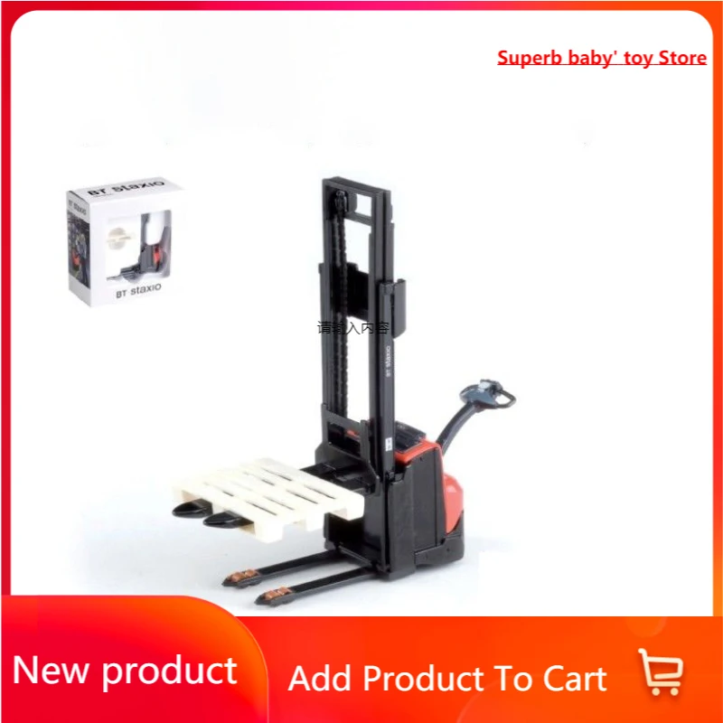 Diecast 1/24 BT Staxio Alloy Forklift Model Logistics HandlingTransport Cart Pallet Truck Car Metal toys Children Kids Gift