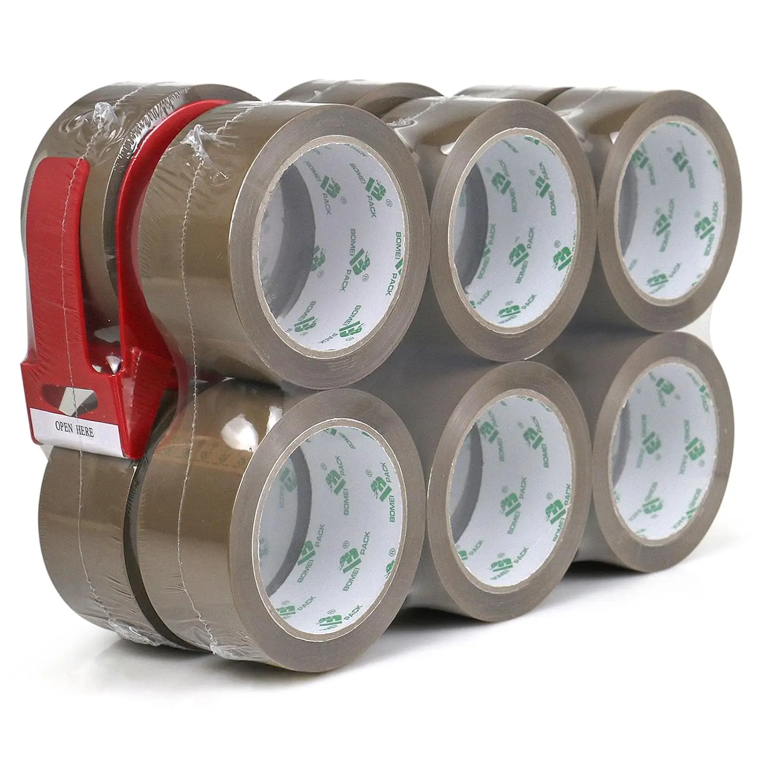 

Brown Packing Tape Refills, Heavy Duty 12Rolls with 1 Dispenser for Packaging, Shipping and Moving, 2.6Mil 1.88 Inch x 6
