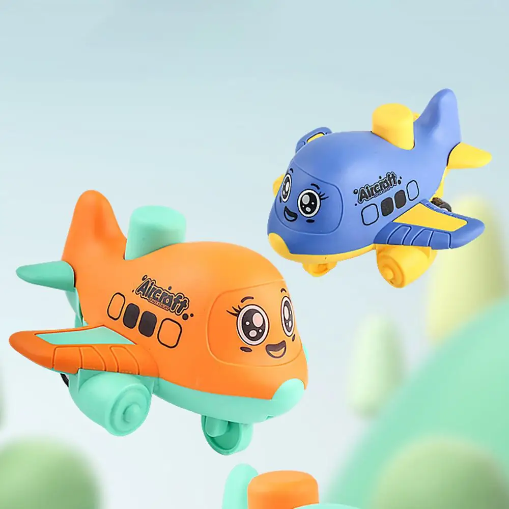Juguete de avión Press and Go para niños pequeños de 1 a 3 años, avión de dibujos animados con fricción, juego de coche de empuje infantil, regalo