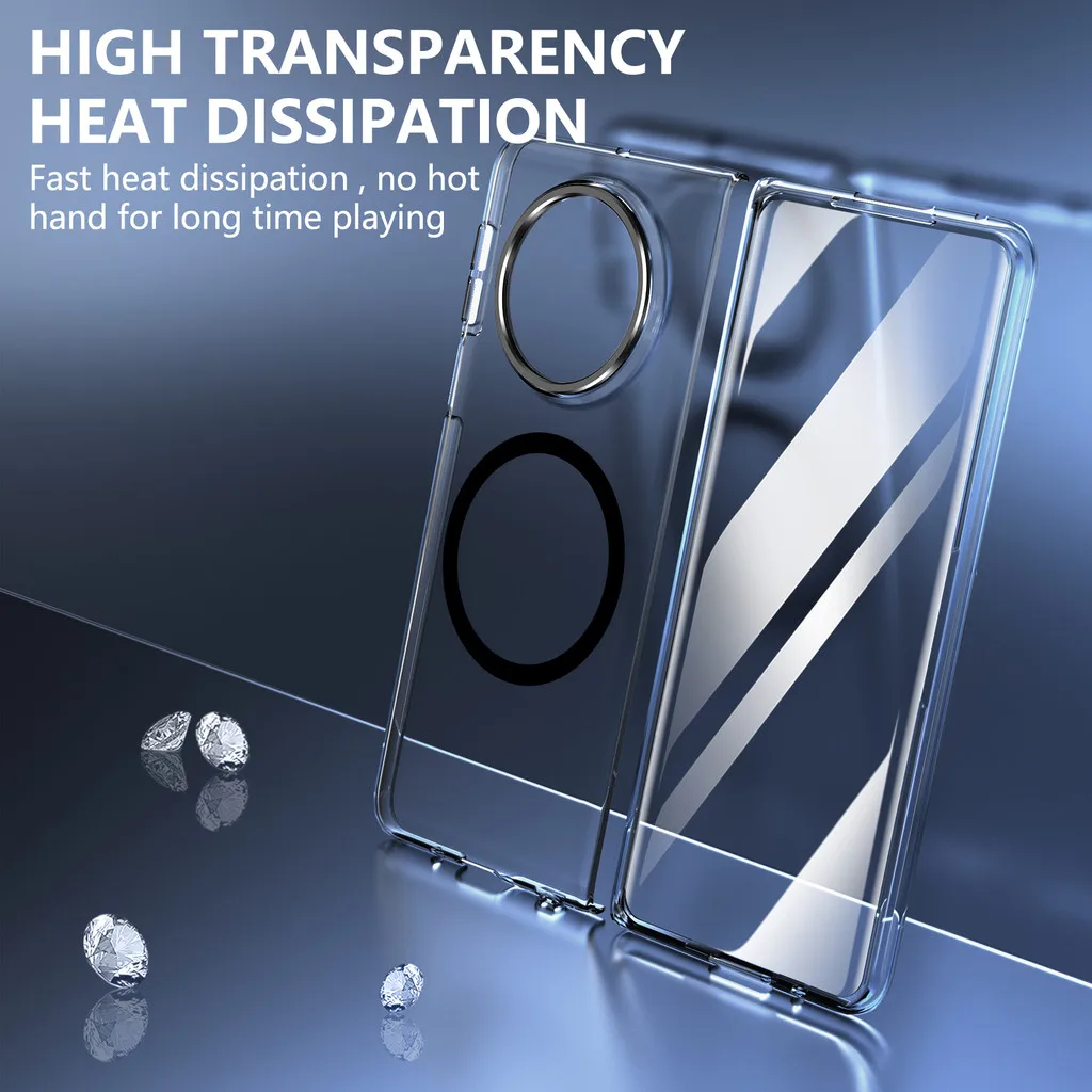 

Magsafe Magnetic Transparent Phone Case For Huawei Mate X5 X3 Screen Glass Metal Lens Protection Hard Cover