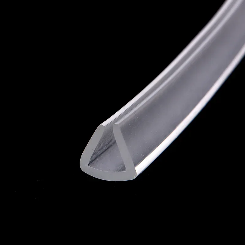 Groove 0.5mm-35mm Rubber Edging Sealing Strip Transparent U Type Protector Shield Glass Metal PVC Plastic Cut-resistant Hand