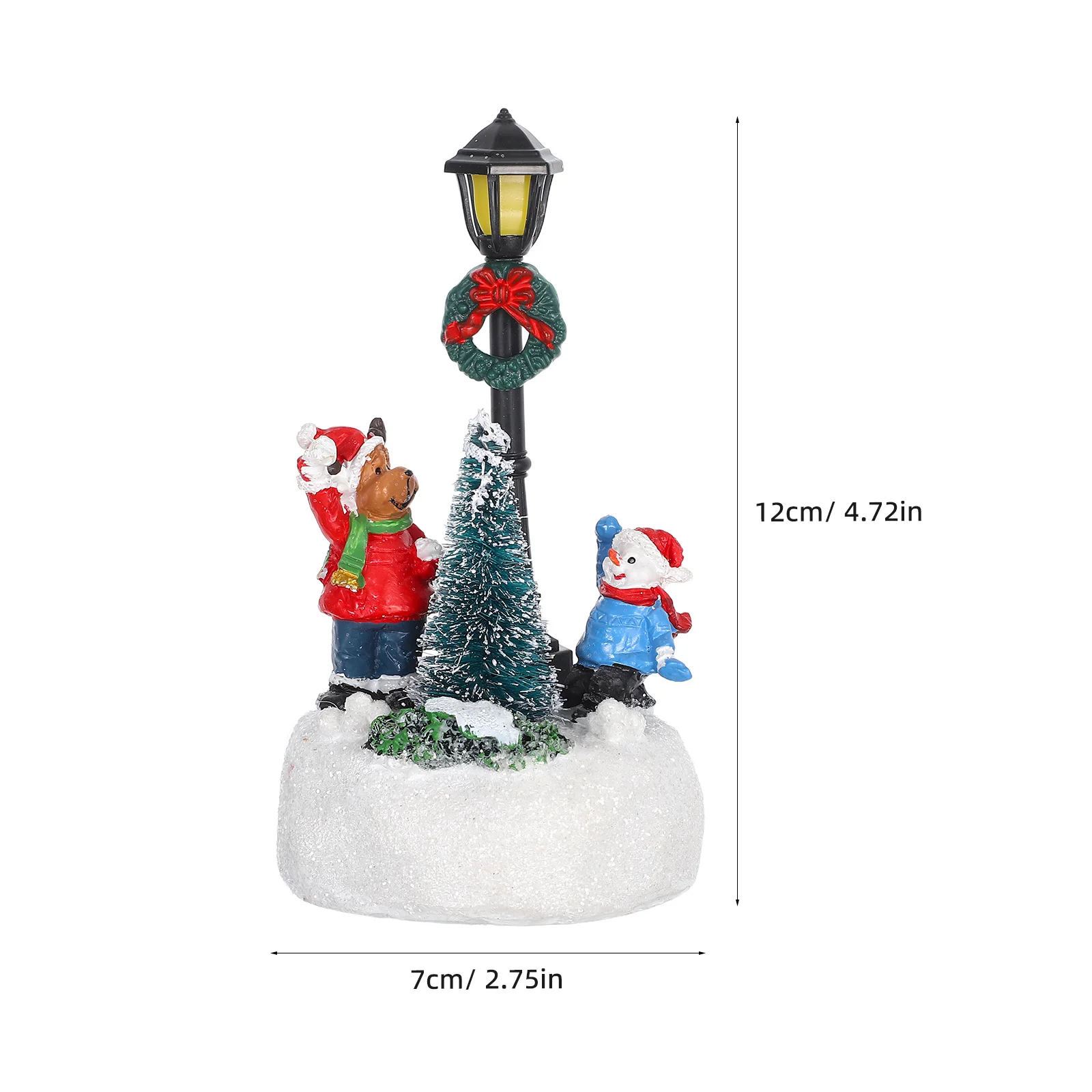 Beleuchtete Weihnachts-Harz-Ornament, warmes Leuchten, Straßenlaterne für Weihnachten, Tischdekoration, Kamin, Regal, Dorf-Set, Dekoration