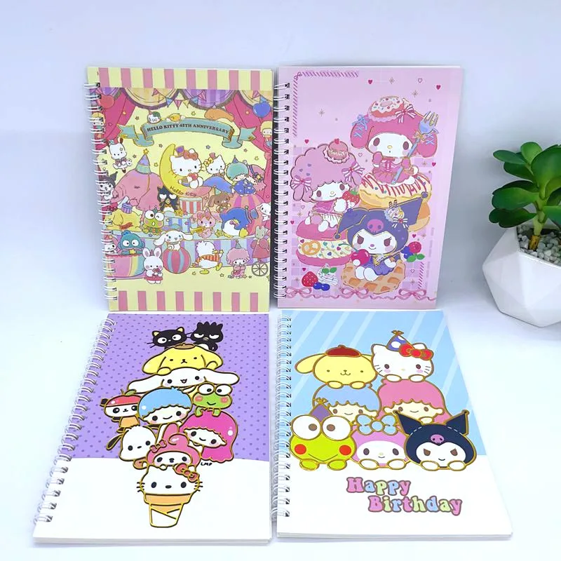 8pcs/lot Sanrio Kuromi Kitty A5 Coil Notebook Kawaii Keroppi Notepad Memo Diary Planner Stationery Gift Office School Supplies