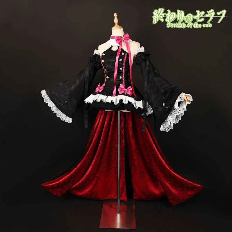 New Anime Seraph Of The End Krul Tepes Cosplay Costume Girl Dress Lolita Lace Princess Uniform Suit Masquerade Outfit Clothes