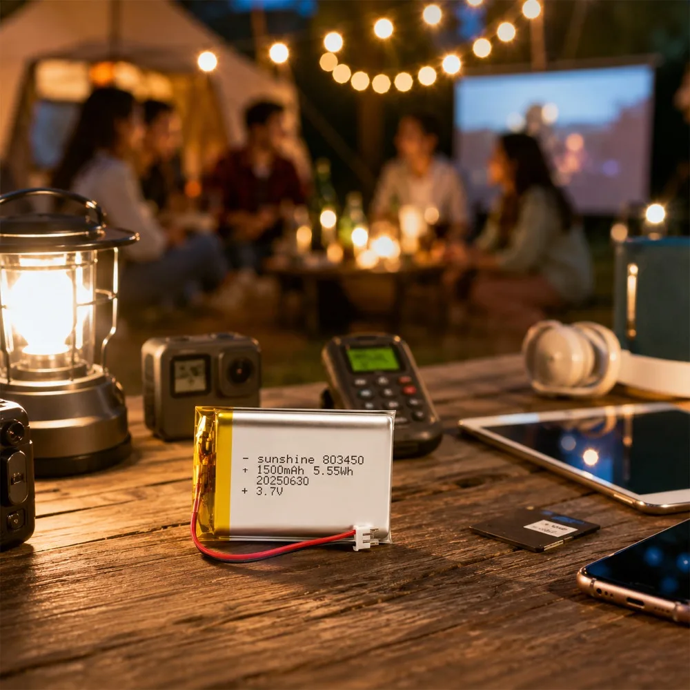 Akumulator litowo-polimerowy 3,7 V 1500 mAh 803450 do zestawu słuchawkowego Bluetooth, aparatu, GPS, audio, radiotelefonu — zdjęcie produktu 5