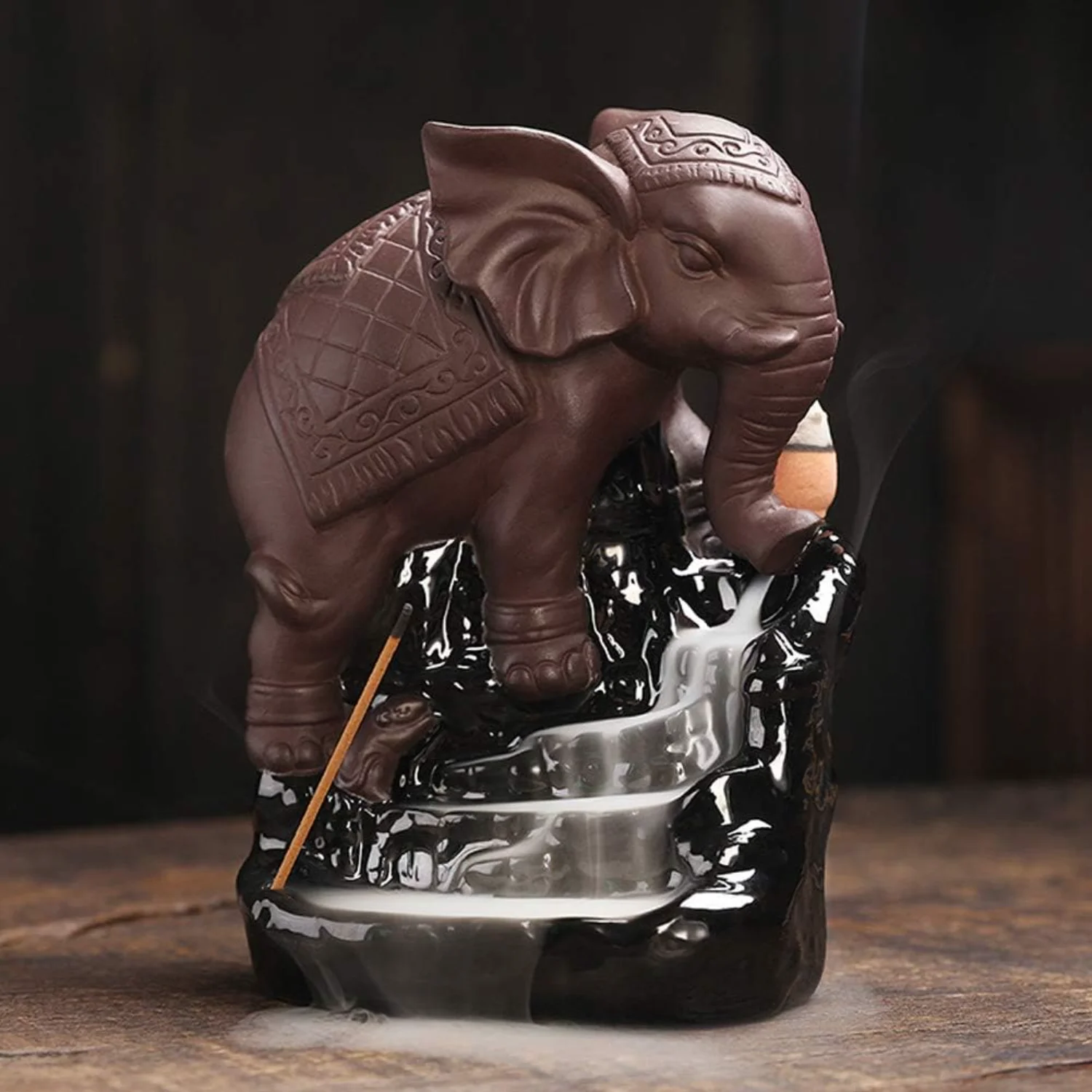 Backflow  Elephant Ceramic  Cones Censer Backflow  Holder  Decoration Handicraft Gift