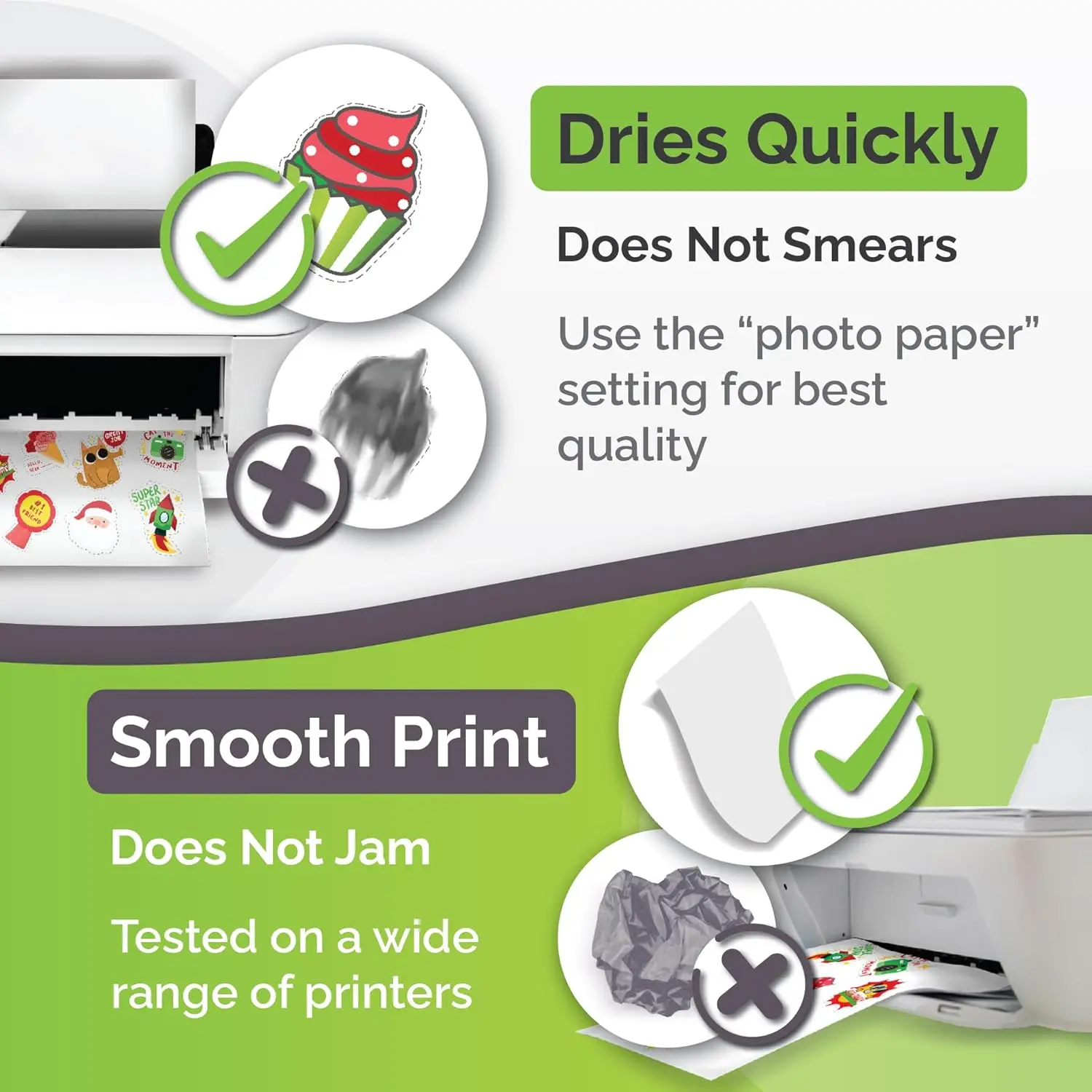 HUSPER 8.3×11.7 inch 20 Sheets Matte Printable Vinyl Sticker Paper waterproof Decal Paper for Inkjet Printer