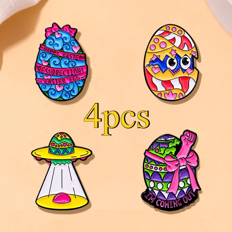 

1 Set Dinosaur Brooch Summer Women's Trendy Bag Accessories Easter Egg Metal Badge Cartoon Rabbit Ear Chest