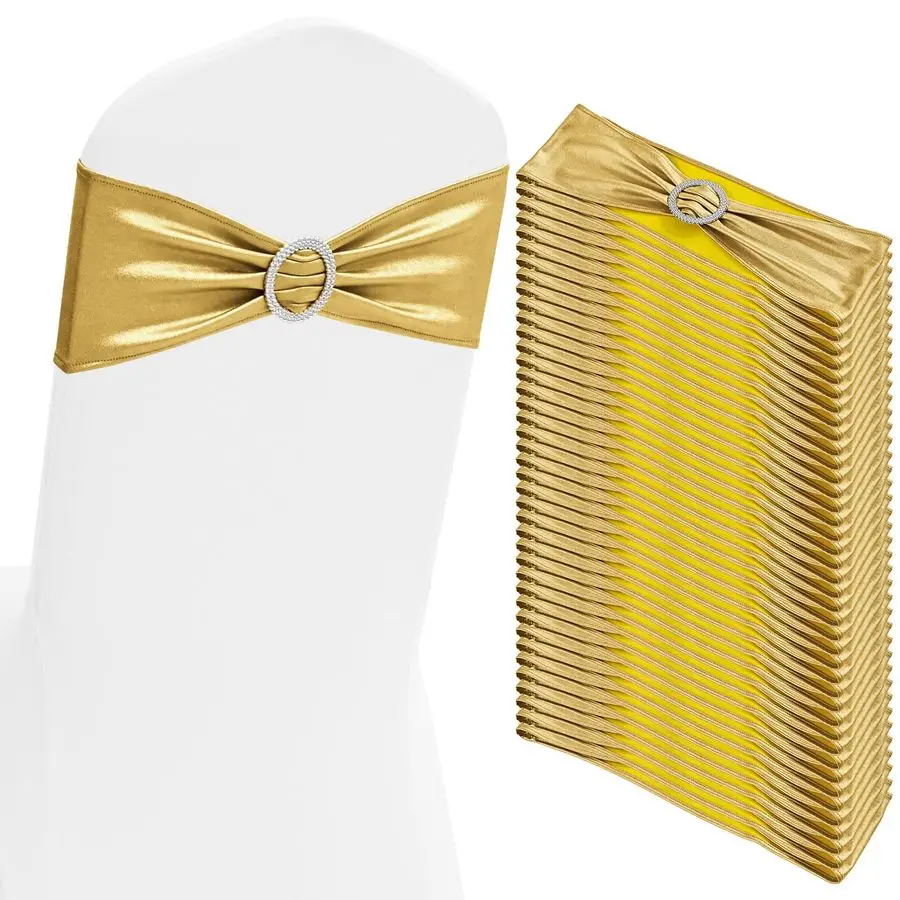 

Эластичные ленты-бант для стульев из спандекса с пряжкой-регулятором, универсальные эластичные чехлы-накидки для стульев для свадеб и вечеринок