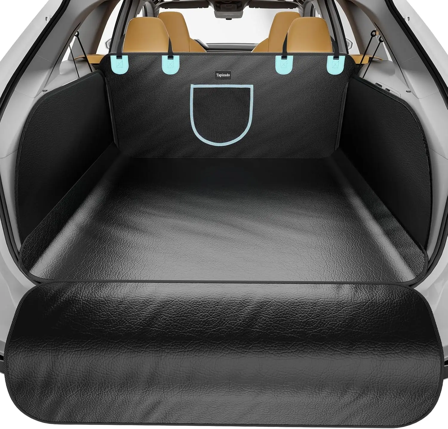 

Универсальный защитный коврик для перевозки собак в внедорожниках из водонепроницаемой искусственной кожи, с высокими боковыми панелями и нескользящей основой для защиты животных в автомобиле