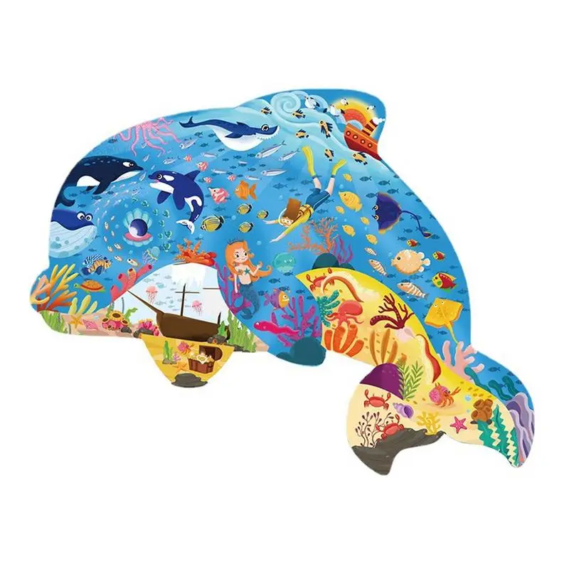 

Puzzle Animal 108 Pieces Dolphin PuzzleS Jigsaw Puzzle Cultivate Creativity Patience Logical Thinking Eye-hand Coordination