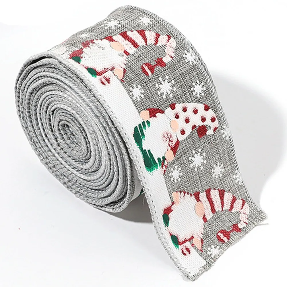 Weihnachtsschleifen, Weihnachtsmann, Stoffband, klassische Verpackung, Weihnachtsband, Weben, Geist, Schneeflocke, Weihnachtsbaumband, Party-Dekoration