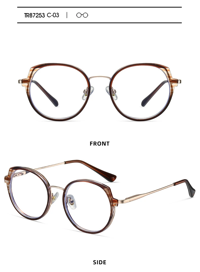 Runder Retro-Brillenrahmen für Damen, ultraleicht und bequem, Dänemark, koreanisches Design, Glasse, 2023, neu – Detail 11