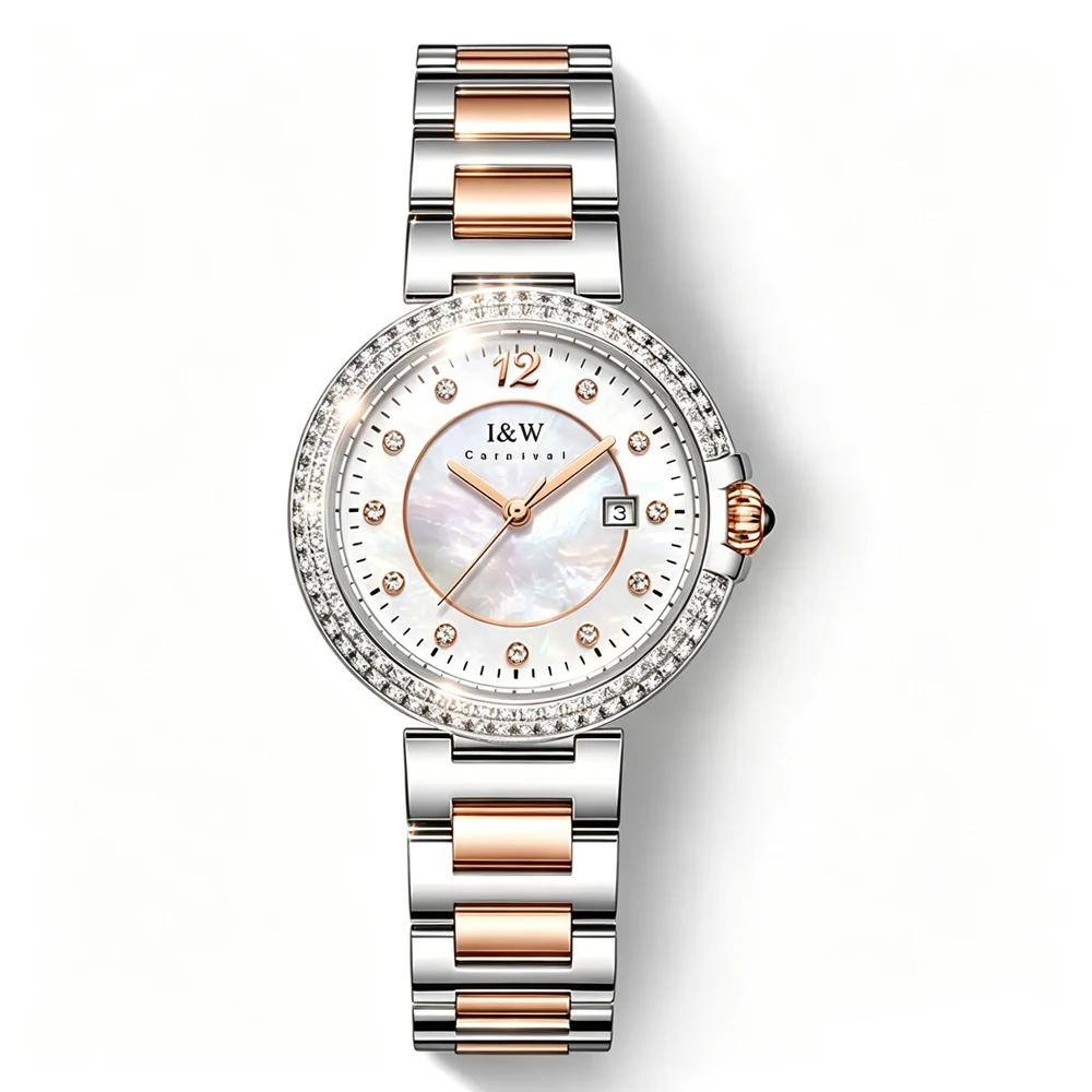 IW Luxury Women Wristwatch Waterproof Date Women's Watches Stainless Steel Elegant Dress Quartz Ladies Watch