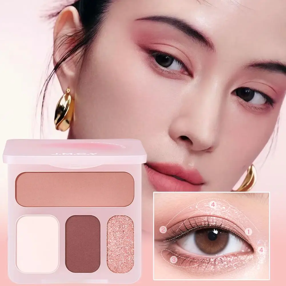 4 色ハイライトリペアマットファイングリッター総合パレットシャドウパレットメイクアップ顔鼻シルエットブライトニング J0O3