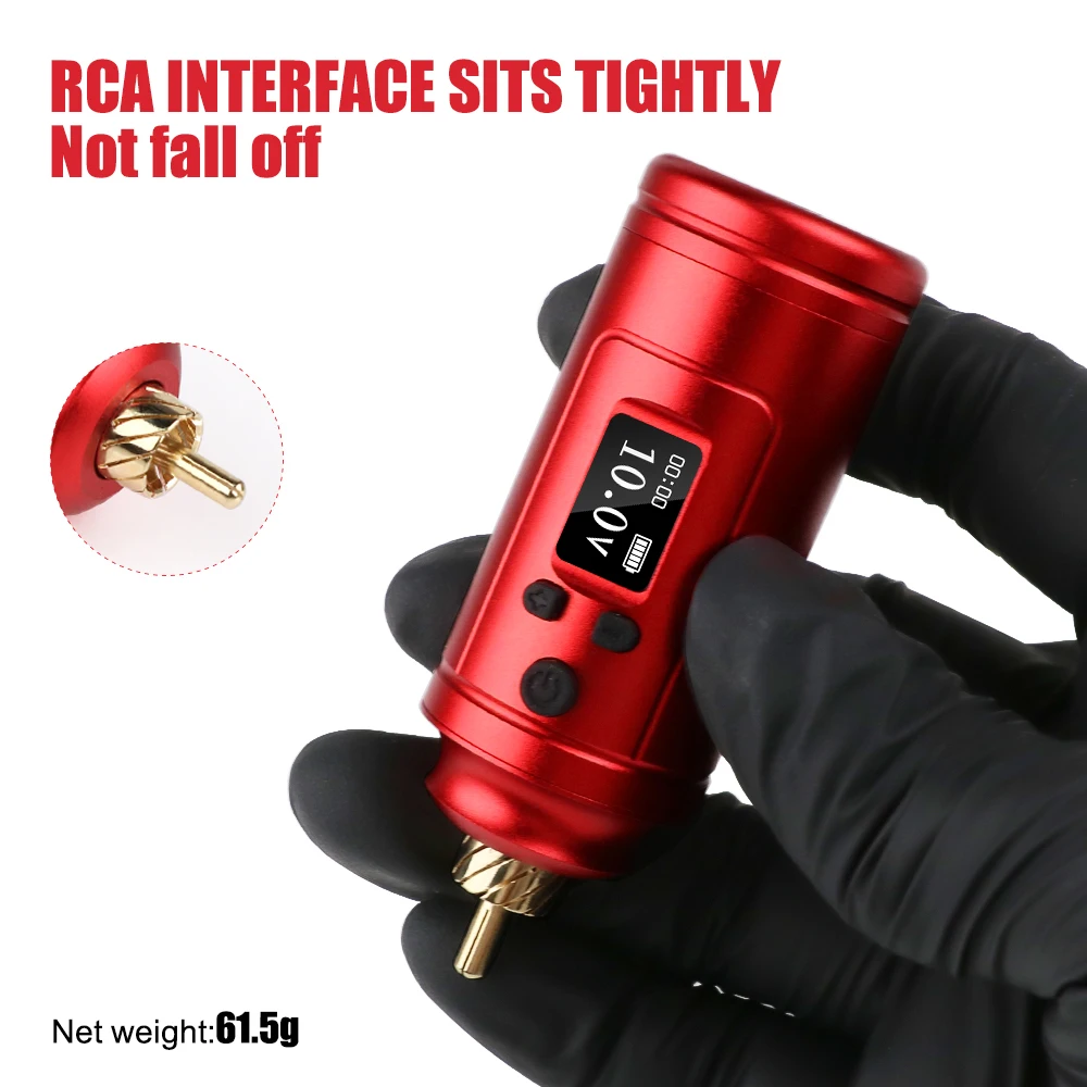 Digital Wireless Tattoo Power Supply RCA Jack Rechargeable Battery 1500mAh for Rotary Tattoo Machine Permanent Makeup Supplies