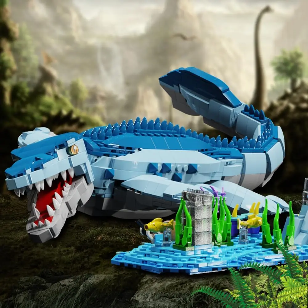 Jurassic Mosasaurus Building Block Set 1158 Pieces Compatible Legos Brick Building Kit Dinosaur World Park Block toys for Boys