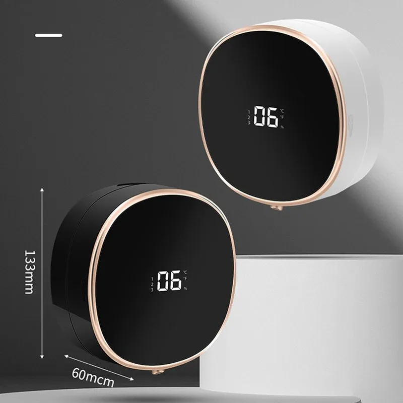 Touchless التلقائي التعريفي غسالة اليد الاستشعار رغوة الأشعة تحت الحمراء الاستشعار موزع الصابون السائل مع شاشة ديجيتال درجة الحرارة