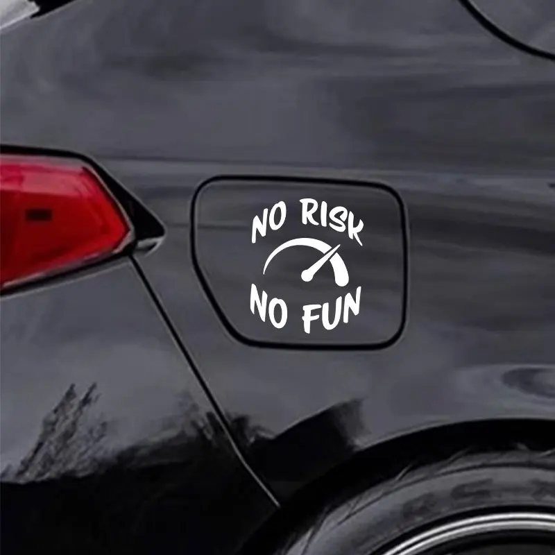 1PC Speedometer "No Risk No Fun" Sticker - Trendy Decor for Car Side Panels, Backpacks, Guitar Cases